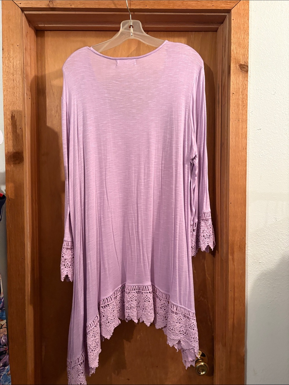 indigo soul Lilac Crochet-Hem Tunic Top - Picture 3 of 3